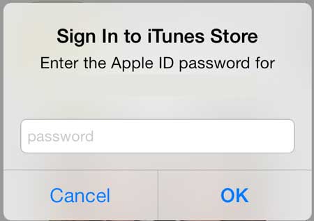 enter your apple id password