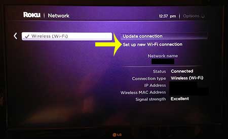 choose to set up a new wi-fi connection