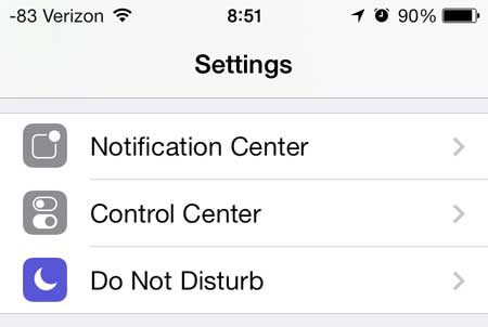 select the do not disturb option