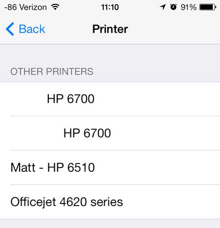 select the printer