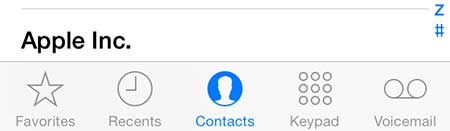 select the contacts option