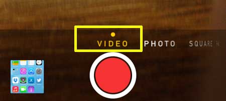 switch to the video camera setting