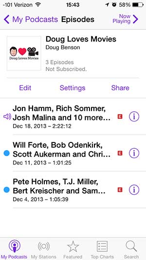select an episode of a podcast
