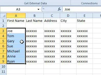 select the data that you want to sort alphabetically