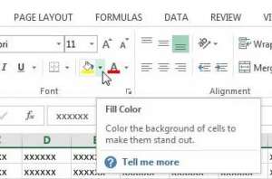 how to change the cell color in Excel 2013