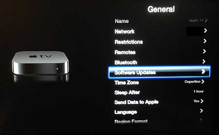 choose the software updates option