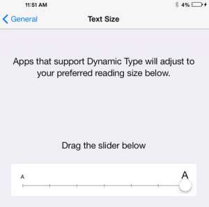 how to make text bigger on the ipad