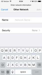 how to connect to a hidden wi-fi network on the iphone 5