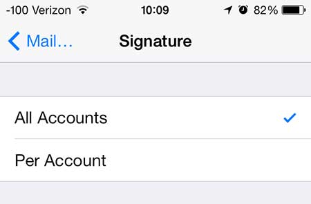 select which accounts the signature is for