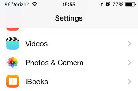 select the photos and camera option