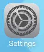 touch the settings icon