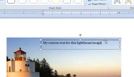 how to add text to a picture in word 2010