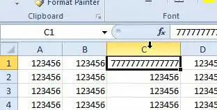 an expanded cell column to display cell values