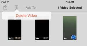 how to delete recorded video on the ipad in ios 7