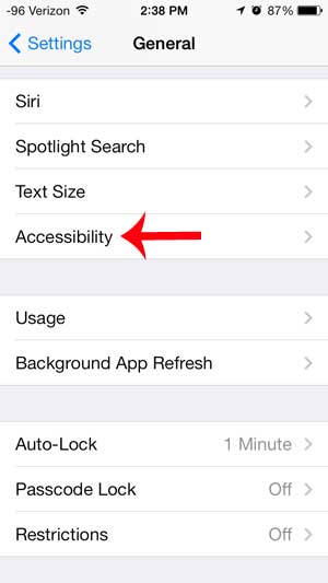 touch the accessibility button