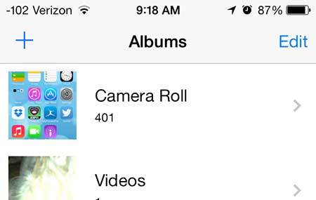 select the camera roll