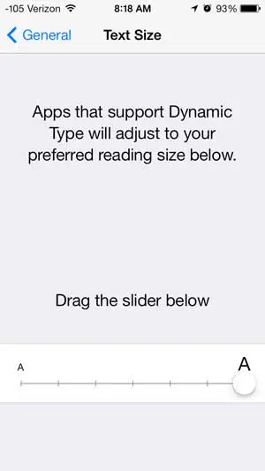 how to make text messages bigger on the iphone