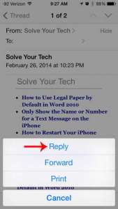 how to reply to an email on the iphone