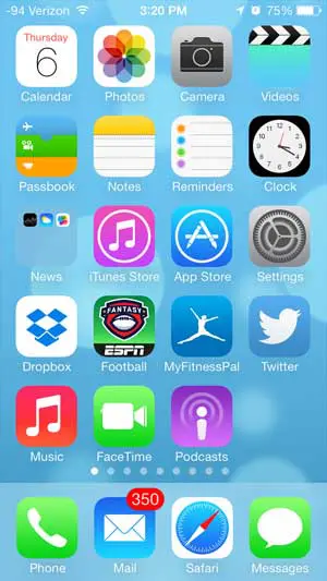 an iPhone home screen