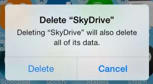 how to delete skydrive from the iPhone