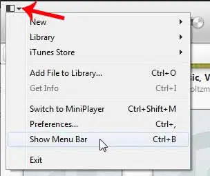 click the itunes menu