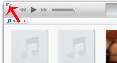 click the iTunes menu button