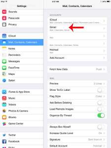 how to change the gmail password on an ipad