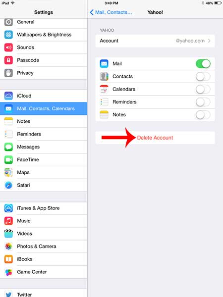 how to delete mail data on ipad