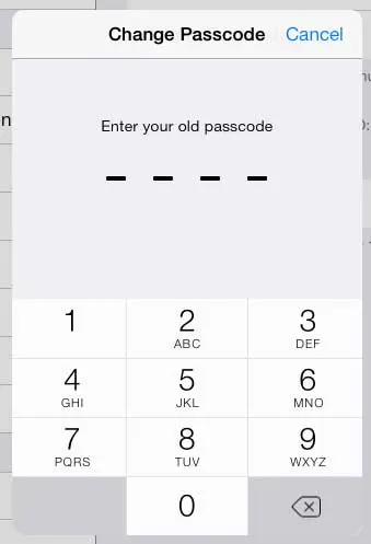 enter the old passcode