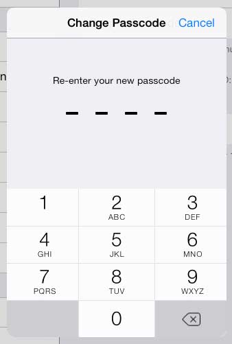 re-enter the new passcode