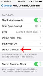 how to change the default calendar on the iphone 5