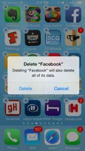 how to delete the facebook iphone app