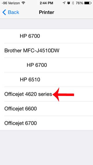 select the officejet 4620