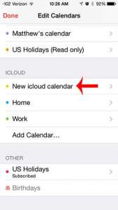 how to share an icloud calendar on the iphone 5