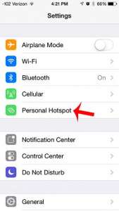 how to turn off personal hotspot on the iphone 5