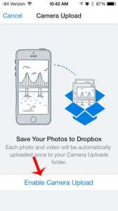 how to upload your iphone pictures to dropbox