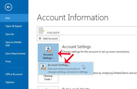 click account settings, then click it again