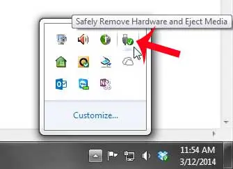 safely remove hardware and eject media