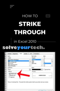 How to Strike Through in Excel 2010