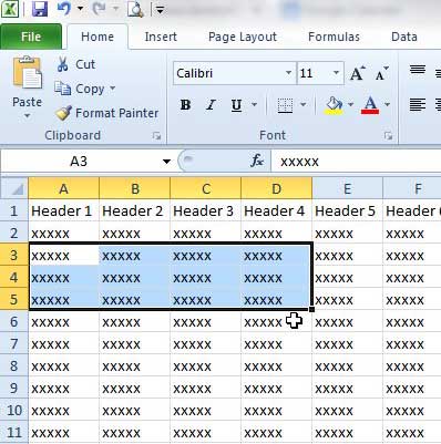 select the cells to strikethrough