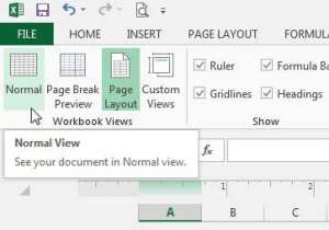 how to return to normal view in excel 2013