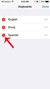how to delete a keyboard on the iphone 5