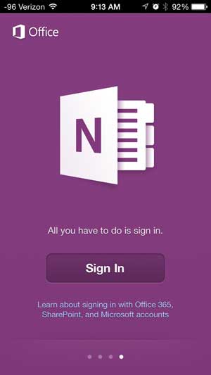 how to use onenote on the iphone 5