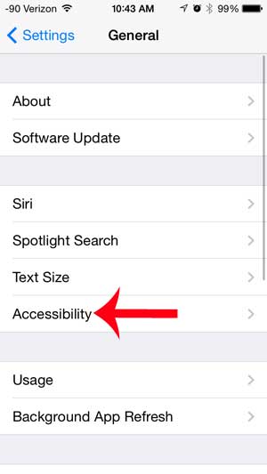 select the accessibility option