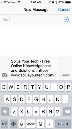 enter the contact info, then touch send