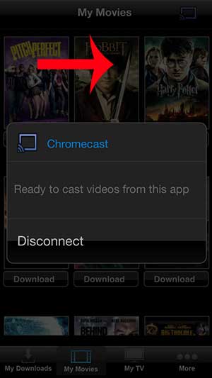 tap outside of the chromecast dialogue window