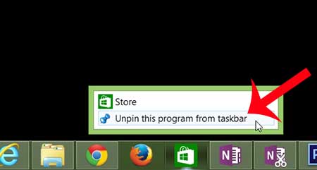 click the unpin this program from the taskbar option