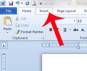 click the Insert tab