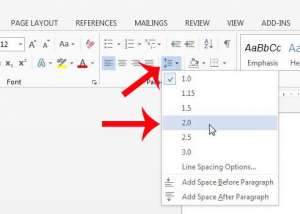 how to double space in word 2013