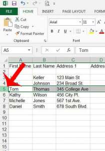 how to insert a new row in Excel 2013